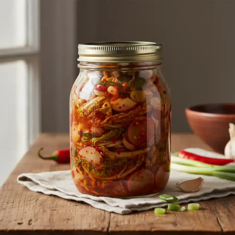 Spicy Kimchi Blend in a glass jar
